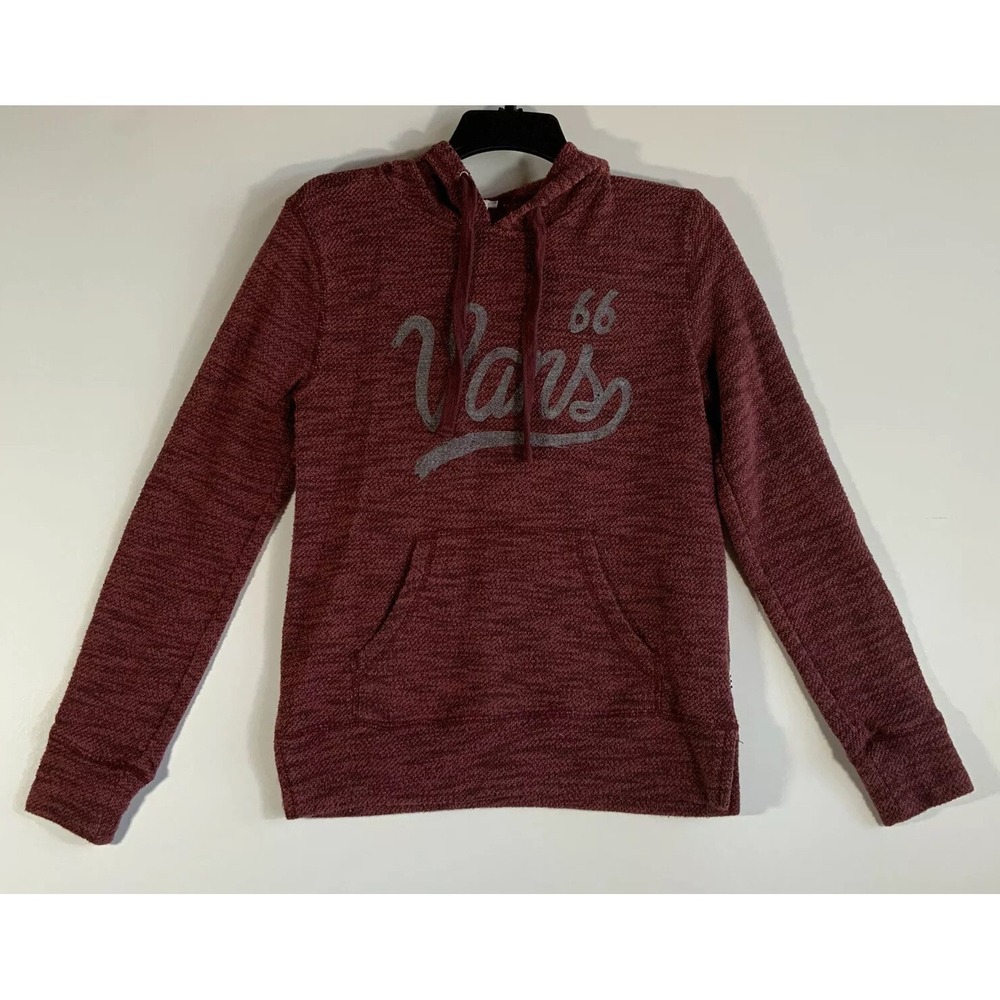 Vans Women's Small Pullover Hoodie Sweater Burgundy "Vans 66"